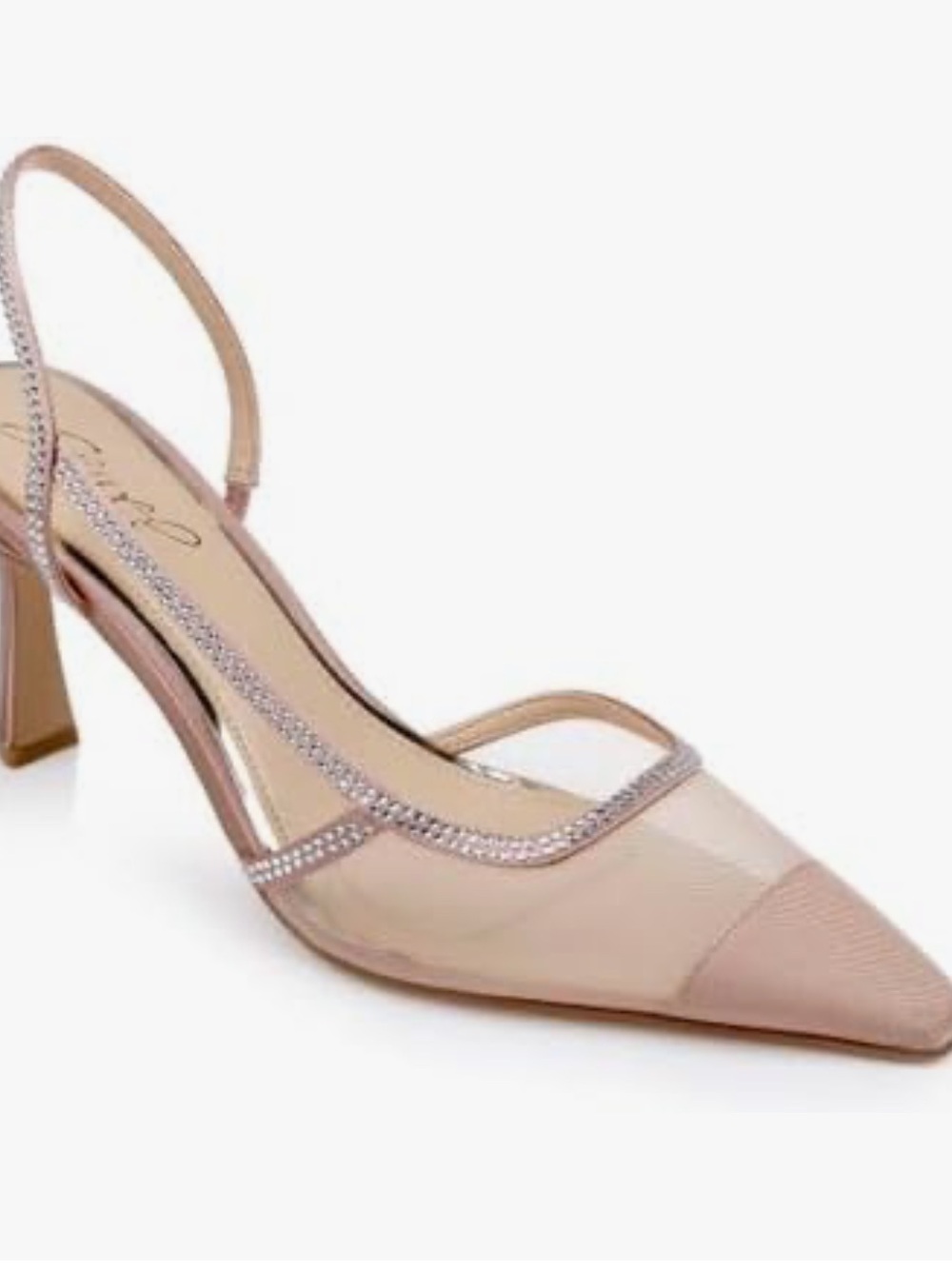 NWT Jewel Badgley Mischka Tammy Rhinestone Mesh Slingback Heels size 8.5